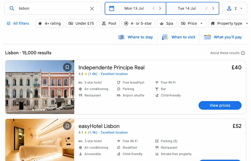 Google Hotels