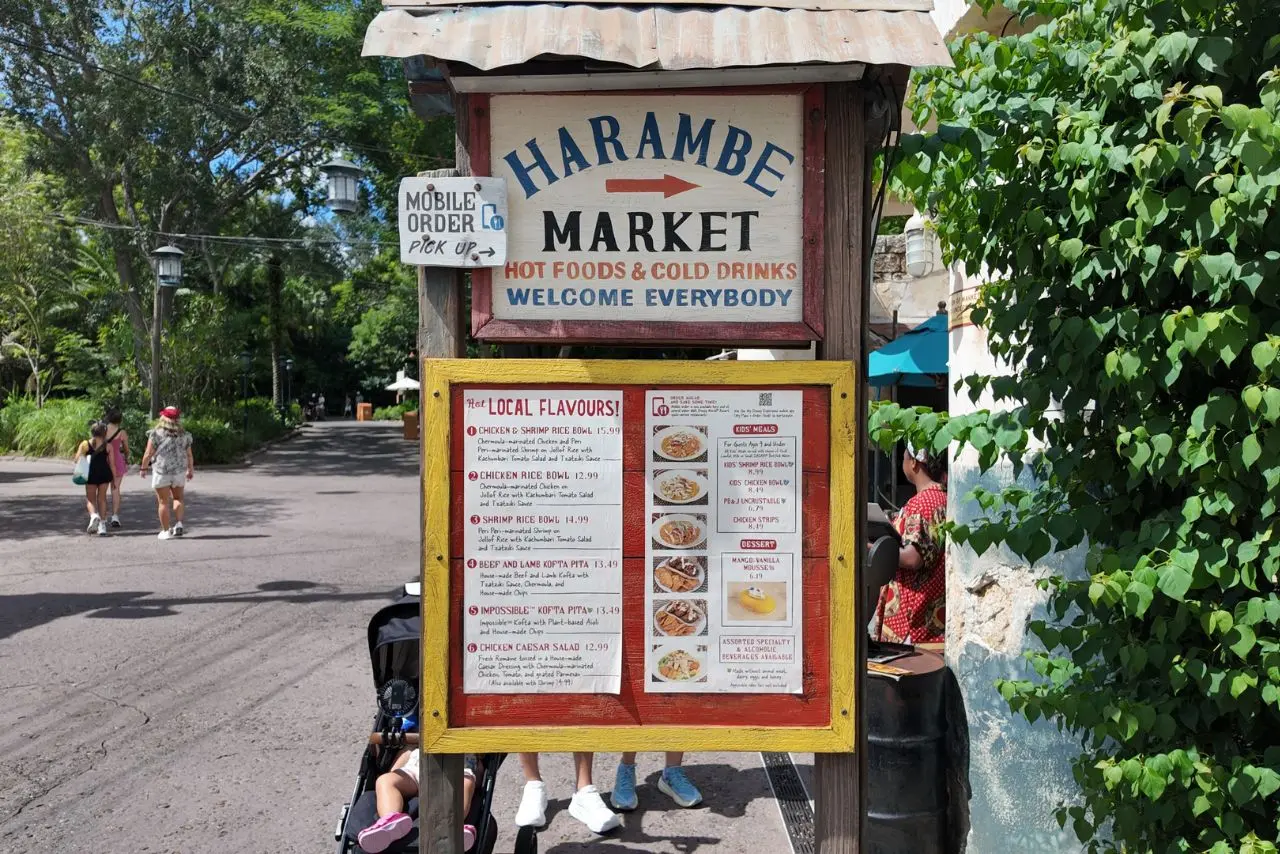Animal Kingdom Disney World Florida Menu