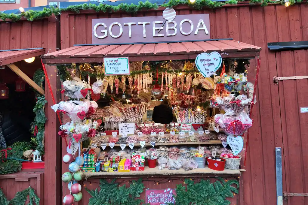 Sweet stall at Stortorget Gamla Stan Stockholm