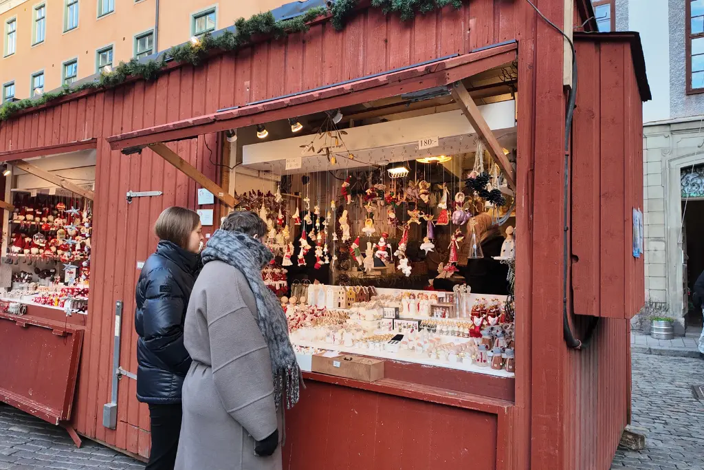 Stall at Stortorget Julmarknad Stockholm