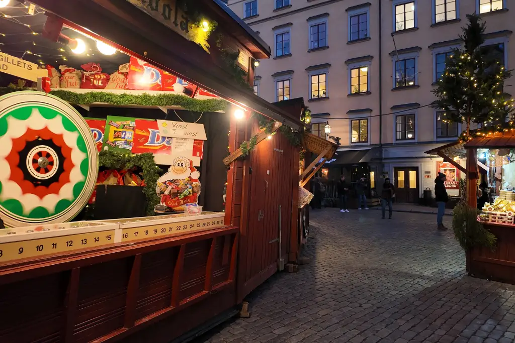 Games stall at Stockholm Christmas Market