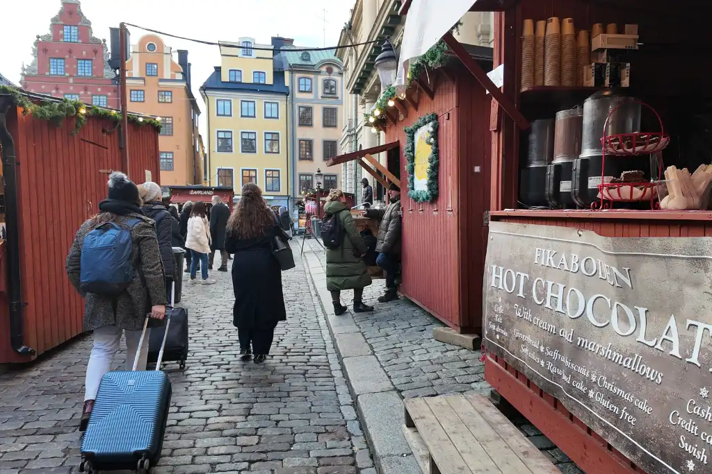 Hot chocolate stall at Stockholm Christmas Market