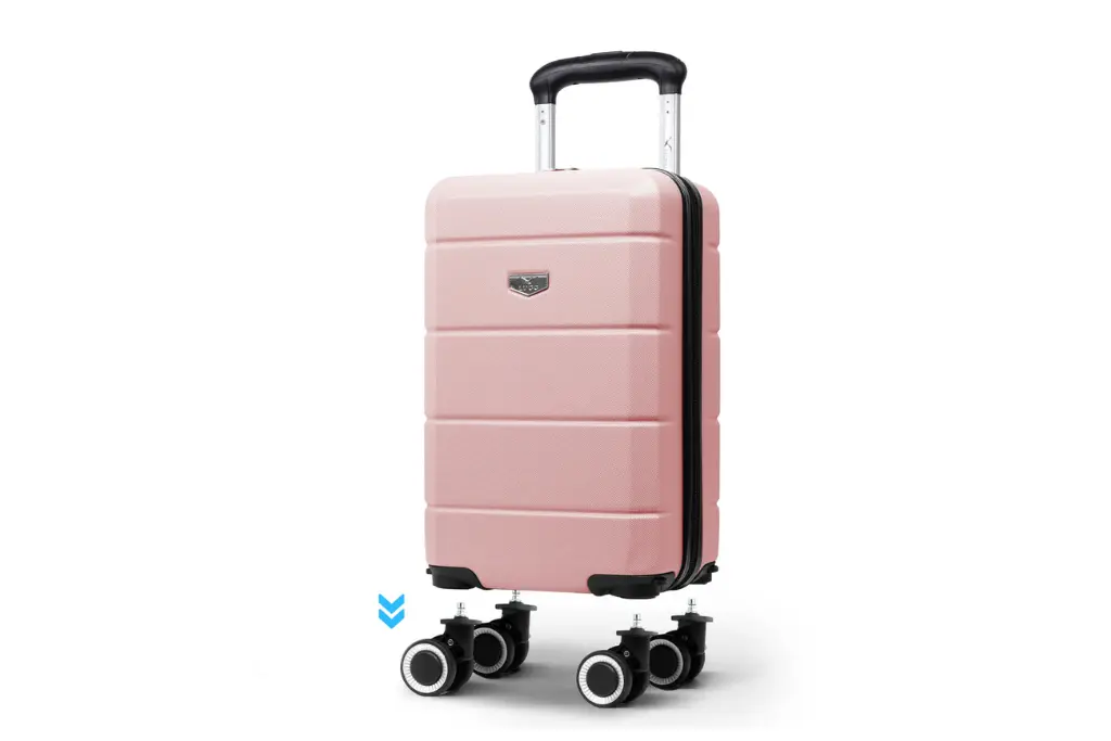 LUGG rose gold small undersat cabin suitcase with removable wheels