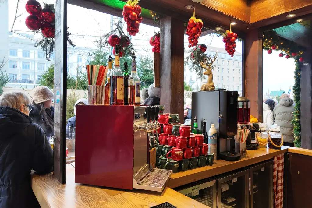 Mulled wine station at Hamburg Christmas Market