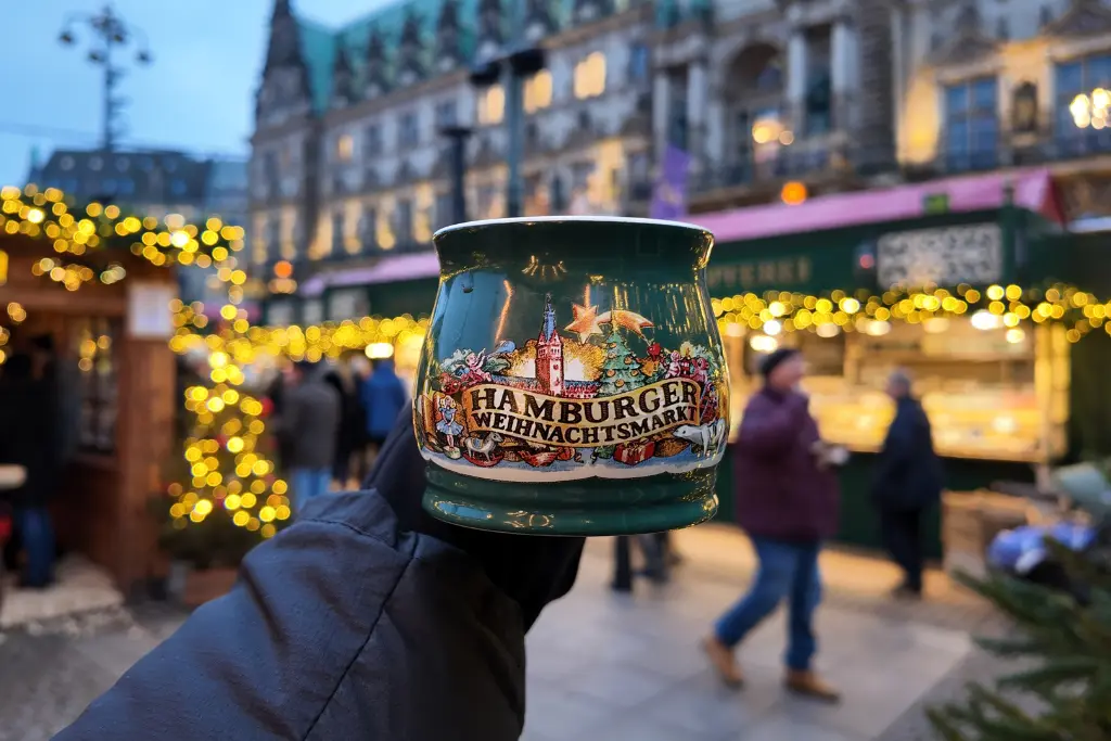 Cup of mulled wine at Rathausmarkt Christmas Market