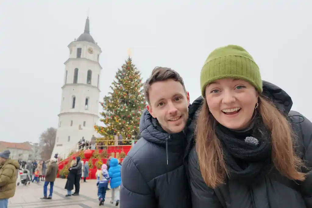 James and Chelsea at Vilnius Christmas Market