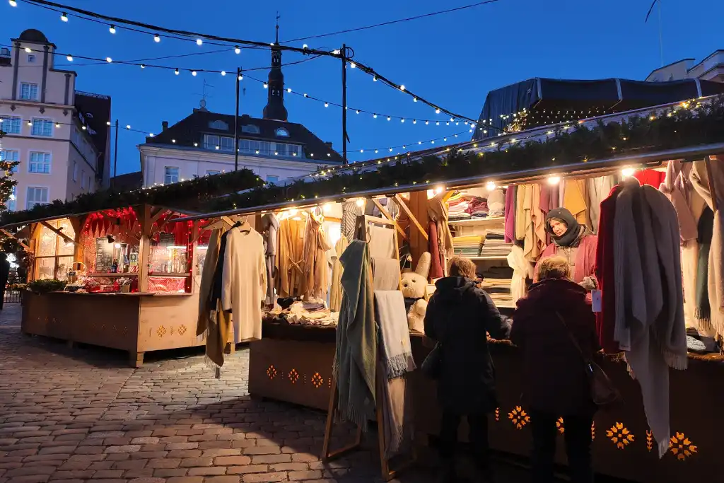 Clothes stall at Christmas Market