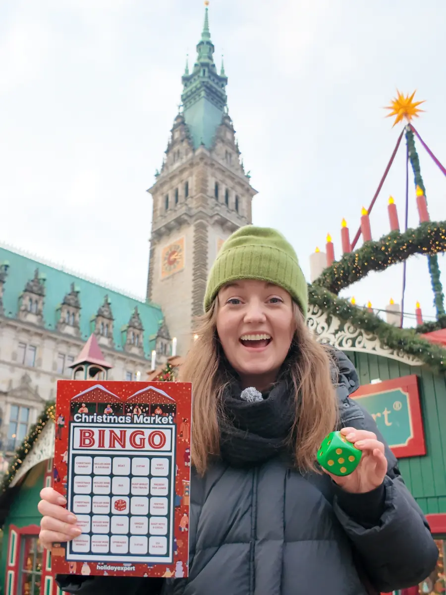 Chelsea in Hamburg with Christmas Market Bingo card
