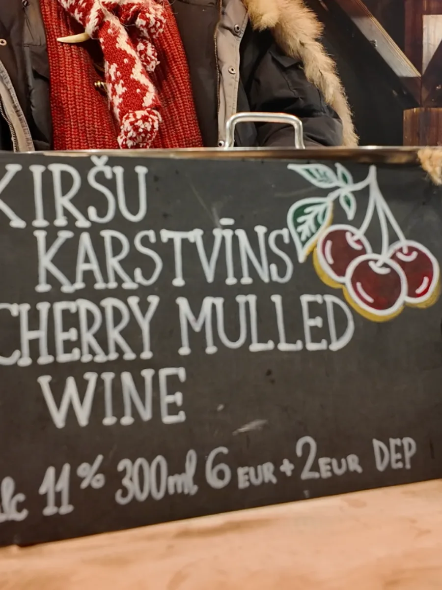 Cherry mulled wine prices at Riga Christmas Market
