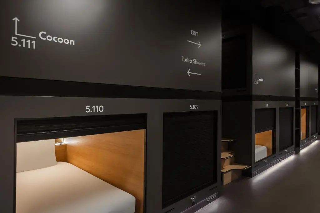 Cocoon capsules at Zedwell Capsule Hotel Piccadilly Circus