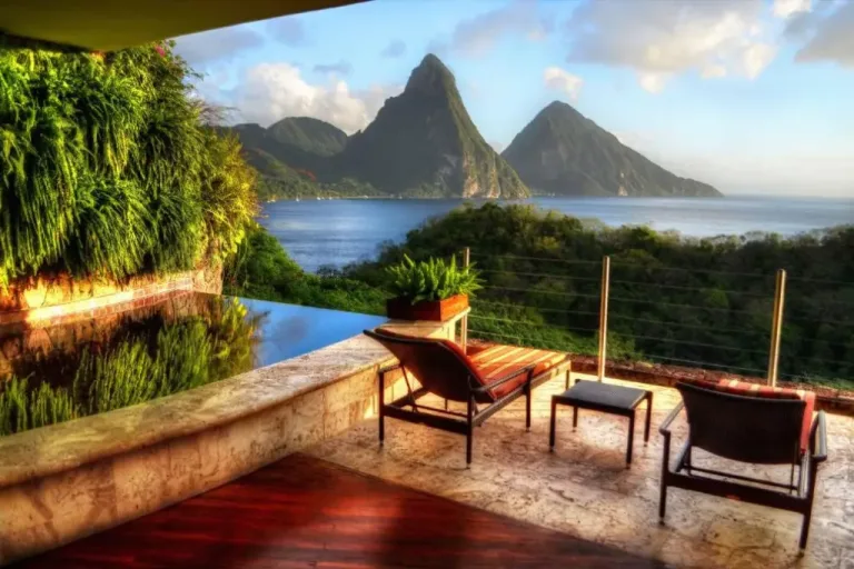 View from moon sanctuary room at Jade Mountain St Lucia Caribbean Viral Vacay