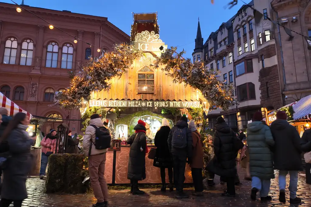 Hut at Riga Christmas Market Latvia