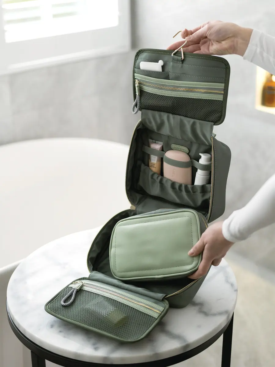 Stackers washbag in green