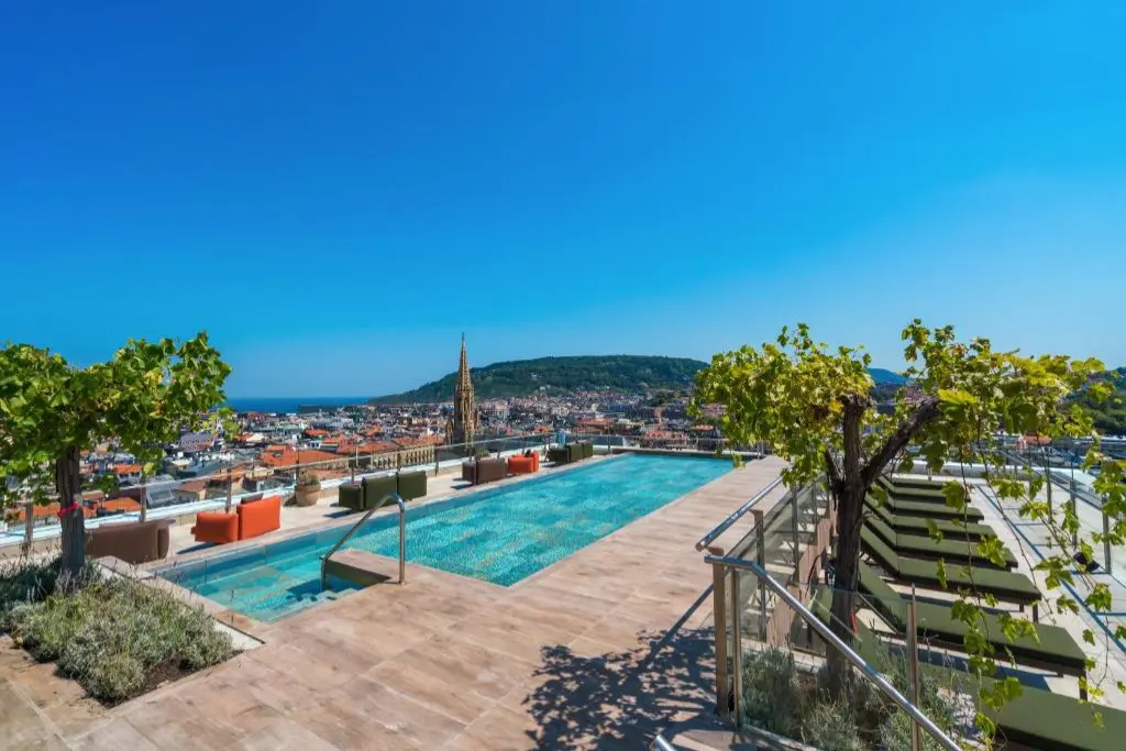 Hotel Catalonia Donosti roof top with swimming pool san sebastian