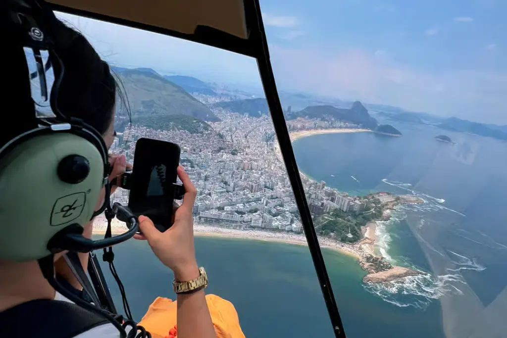 Rio open door helicopter ride Brazil