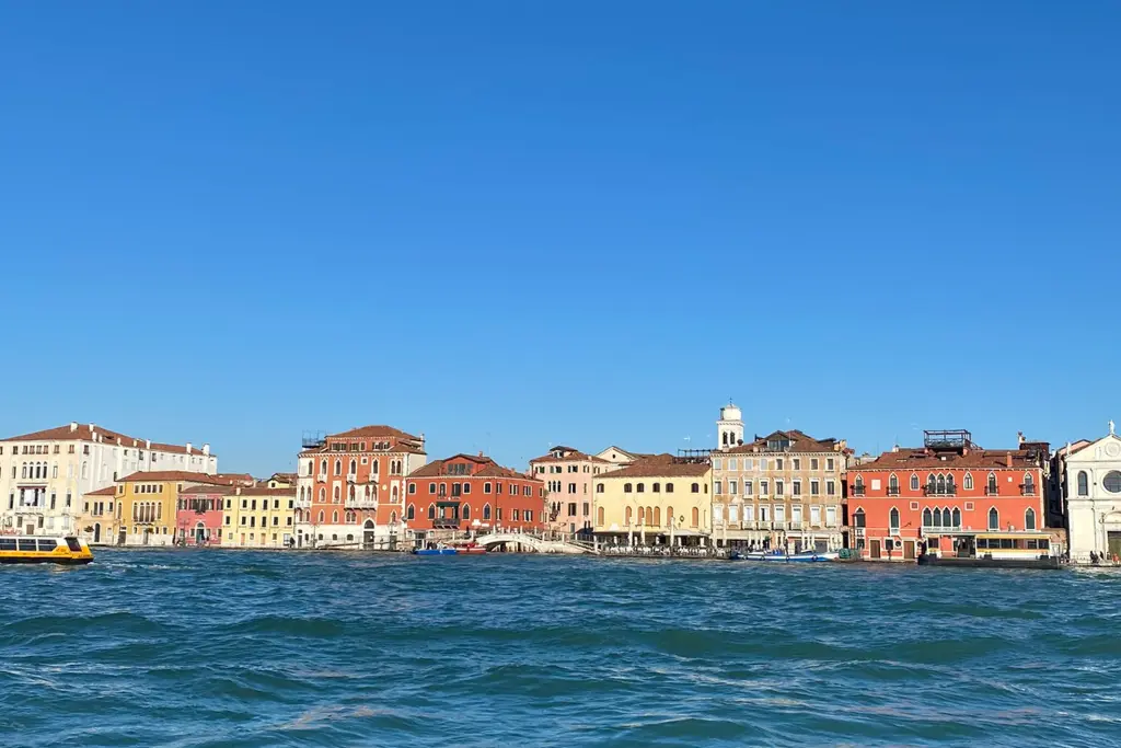 View of Zattere Venice from the boat