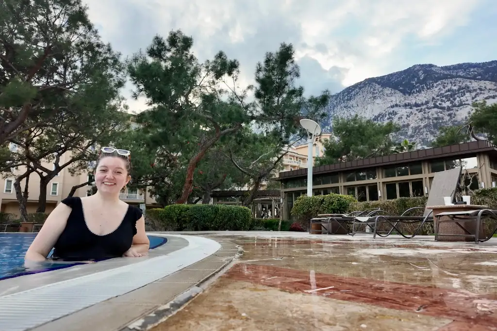 Chelsea at Akka Antedon in Antalya Turkey on a winter sun holiday