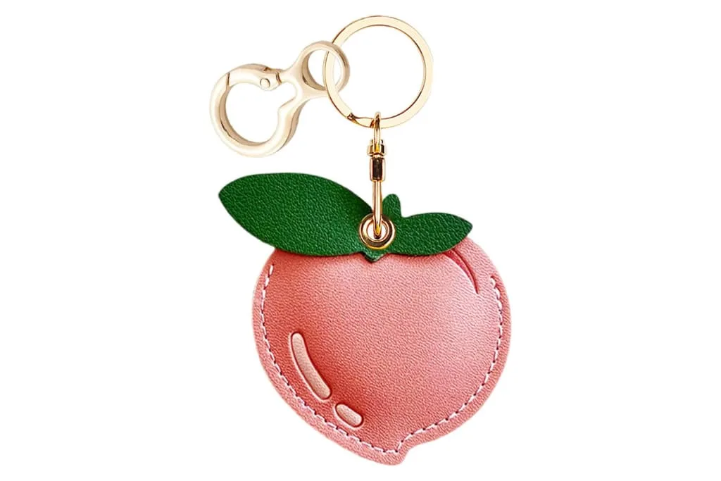 Peach airtag keyring