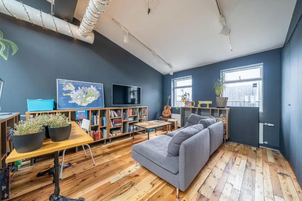 seating area at Loft - HI Eco Hostel Reykjavik Iceland