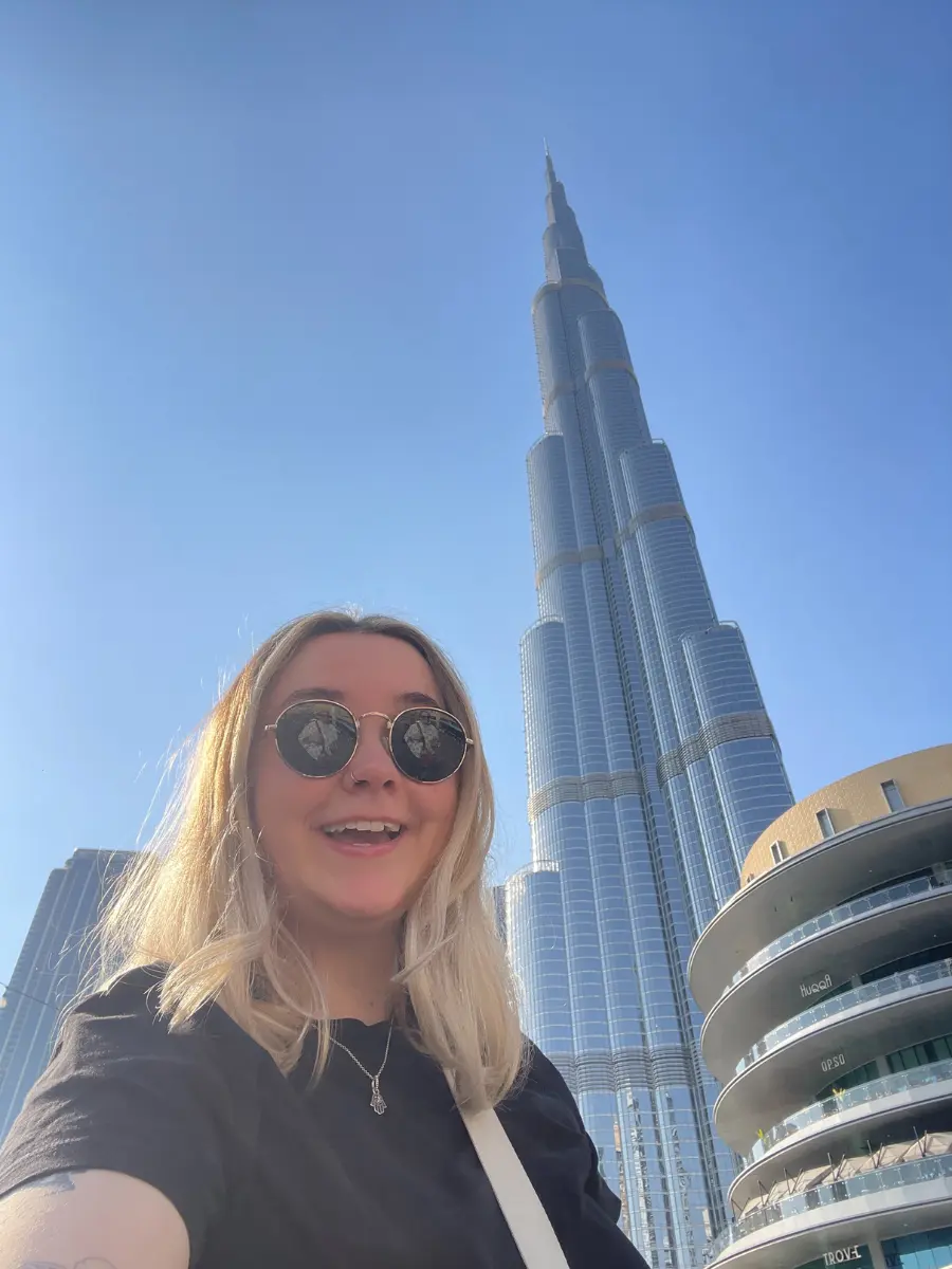Anna with the Burj Dubai