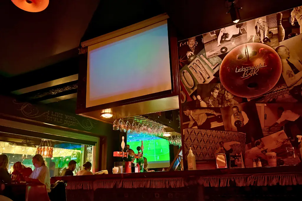Projector Lebowski Bar Happy Hour Reykjavik Iceland