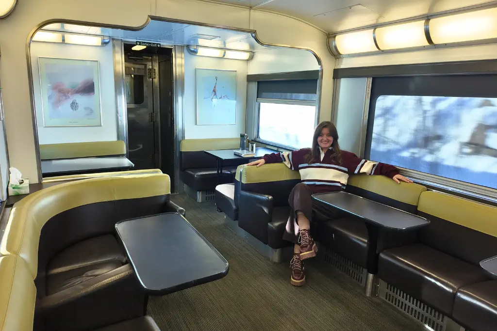 Dining area in Economy class on The Canadian