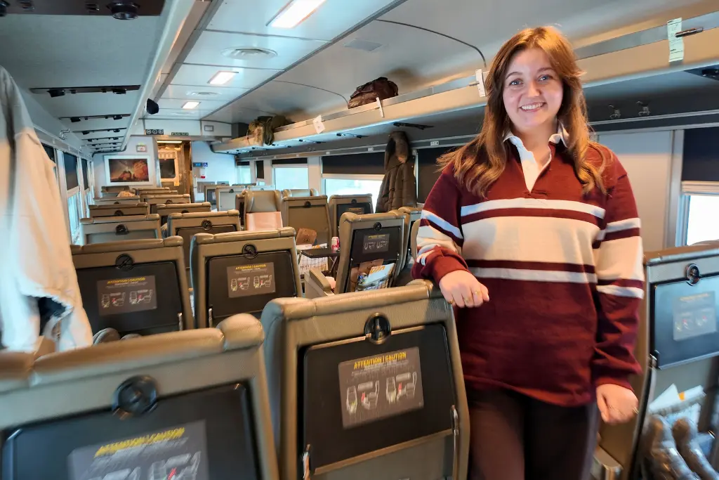 Chelsea in Economy class on The Canadian