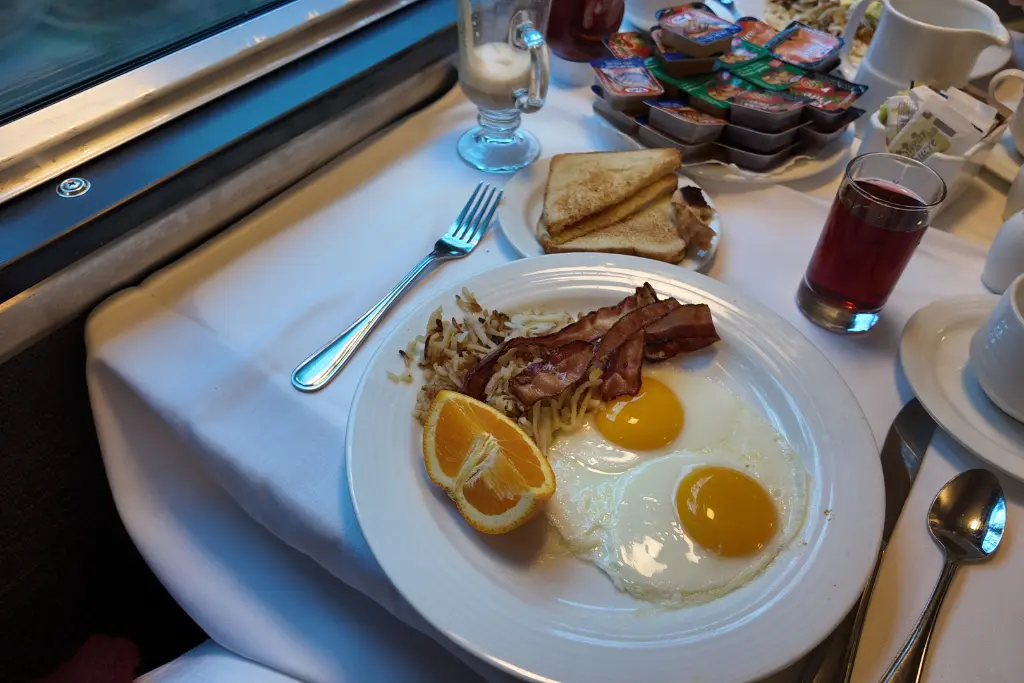 Breakfast on board The Canadian