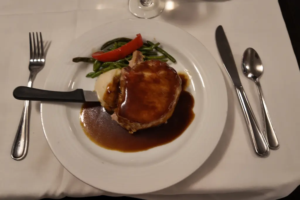 Meal on board The Canadian