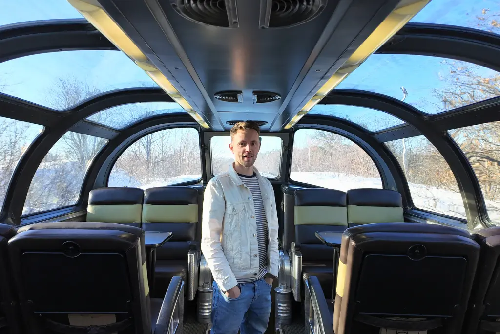 James in the Observation car on The Canadian Economy