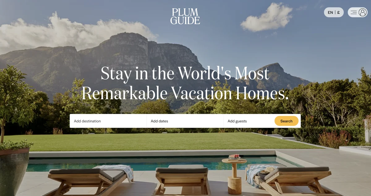 Plum Guide Homepage