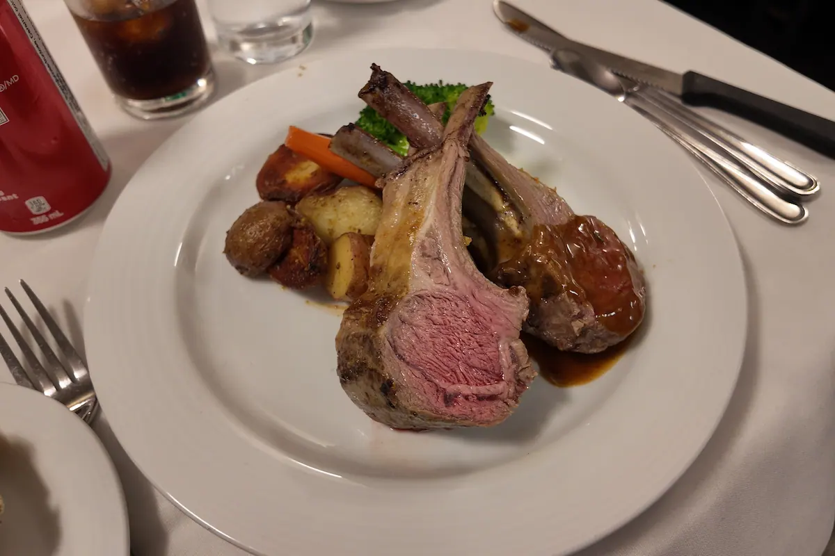 Meal on board The Canadian