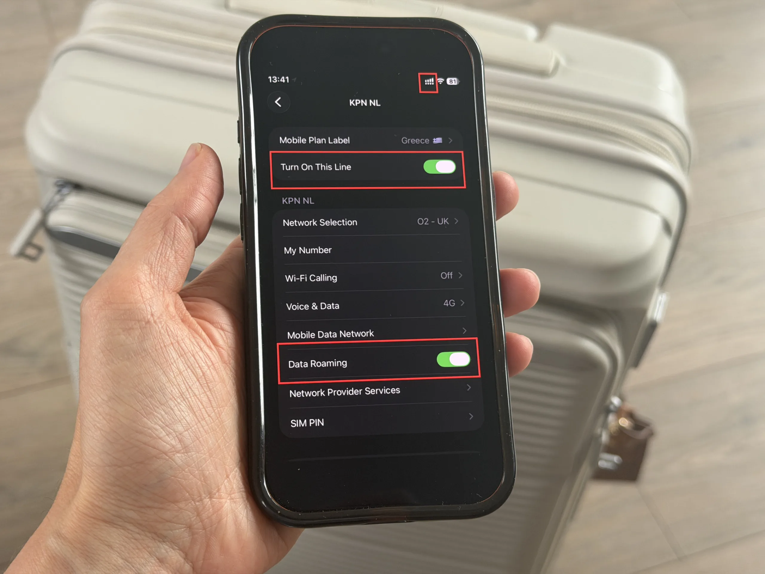 screenshot of airalo esim set up