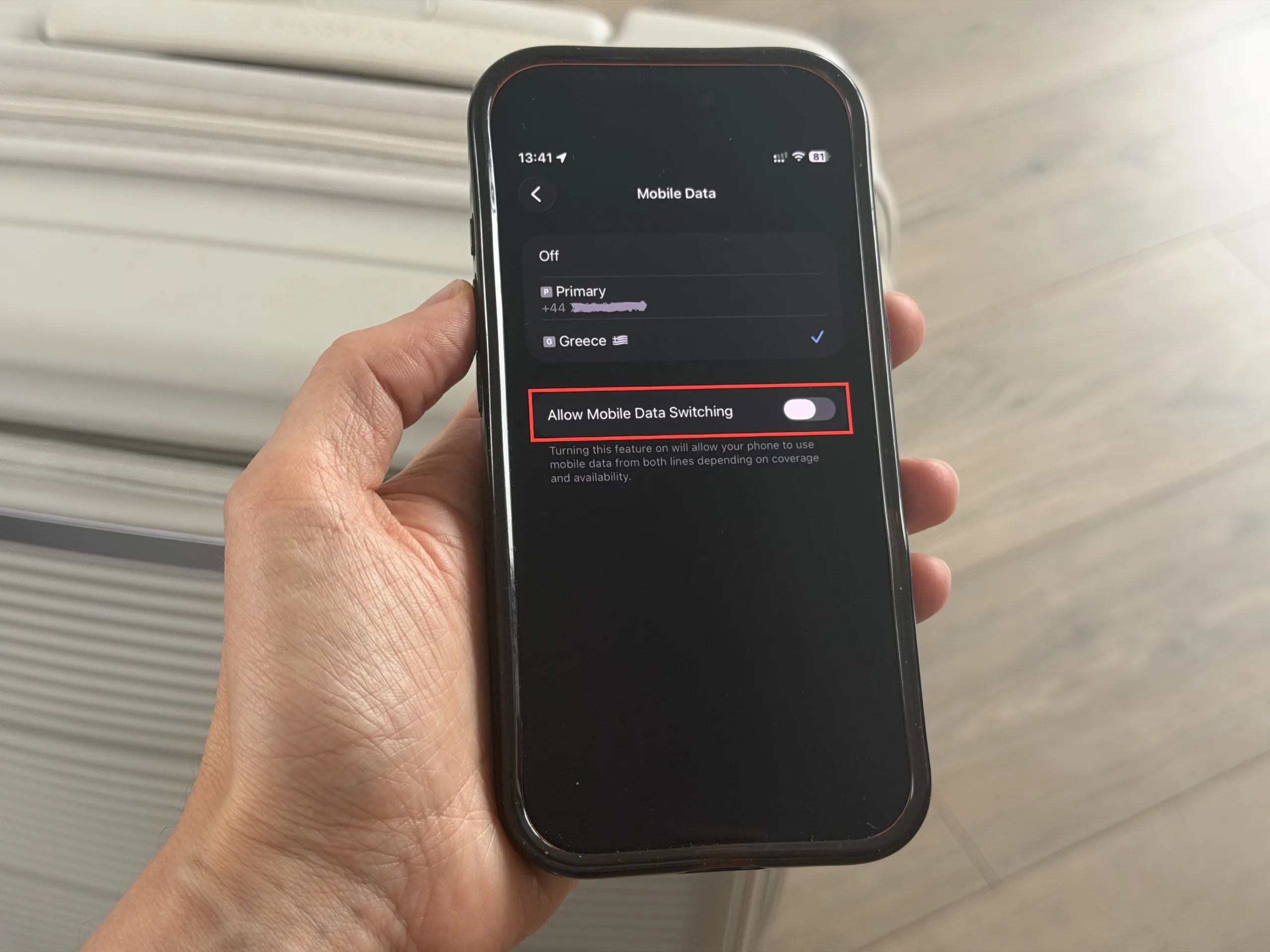 screenshot of airalo esim set up