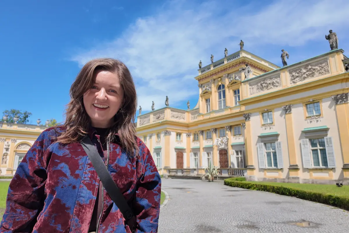 Chelsea outside Wilanów Palace Warsaw