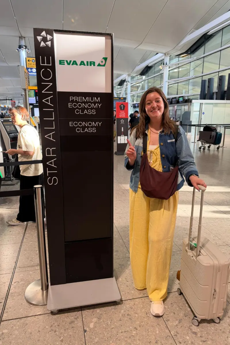 Chelsea about to board EVA air flight