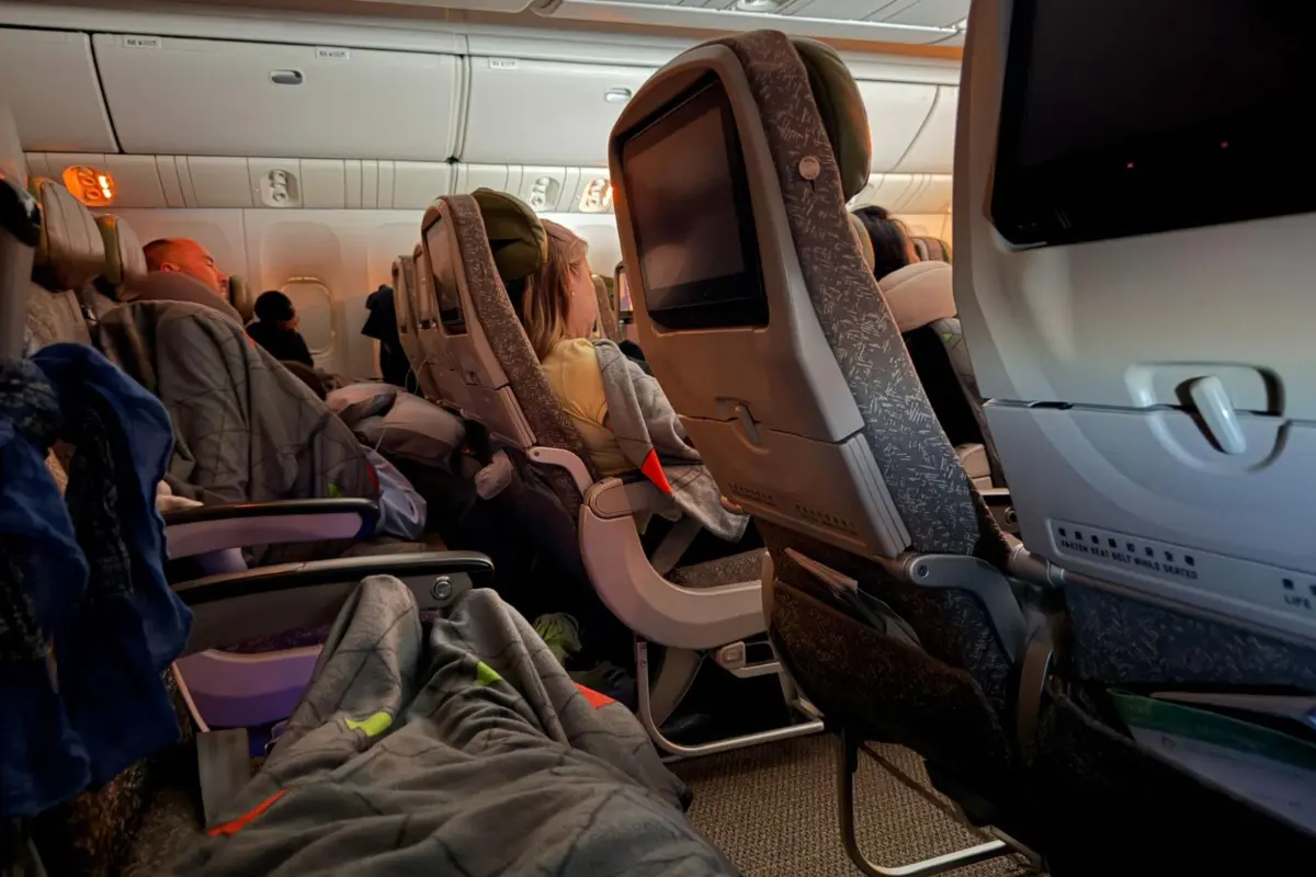 Sleeping in EVA economy class
