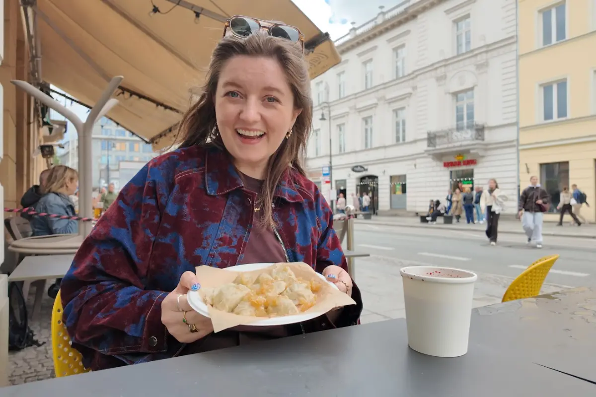 Chelsea with pierogi in warsaw poland
